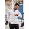 imageCOOFANDY Mens Sweater Vest V Neck Slim Fit Cable Knitted Sleeveless Pullover SweaterIvory