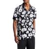 imageCOOFANDY Hawaiian Shirt for Men Floral Tropical Shirts Short Sleeve Casual Button Down Beach ShirtBlack  White