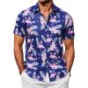 imageCOOFANDY Hawaiian Shirt for Men Floral Tropical Shirts Short Sleeve Casual Button Down Beach ShirtBluebird