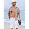 imageCOOFANDY Mens Beach Summer Shirts Linen Texture Shirts Short Sleeve Casual Button Down ShirtChampagne