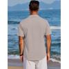 imageCOOFANDY Mens Beach Summer Shirts Linen Texture Shirts Short Sleeve Casual Button Down ShirtChampagne