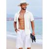 imageCOOFANDY Mens Beach Summer Shirts Linen Texture Shirts Short Sleeve Casual Button Down ShirtWhite