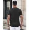 imageCOOFANDY Mens Henley Shirts Short Sleeve Casual Button Down Shirts Lightweight Summer Basic TeeBlack