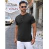 imageCOOFANDY Mens Henley Shirts Short Sleeve Casual Button Down Shirts Lightweight Summer Basic TeeBlack