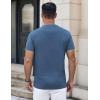 imageCOOFANDY Mens Henley Shirts Short Sleeve Casual Button Down Shirts Lightweight Summer Basic TeeBlue