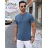 imageCOOFANDY Mens Henley Shirts Short Sleeve Casual Button Down Shirts Lightweight Summer Basic TeeBlue