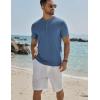 imageCOOFANDY Mens Henley Shirts Short Sleeve Casual Button Down Shirts Lightweight Summer Basic TeeBlue