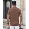 imageCOOFANDY Mens Henley Shirts Short Sleeve Casual Button Down Shirts Lightweight Summer Basic TeeBrown