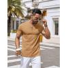 imageCOOFANDY Mens Henley Shirts Short Sleeve Casual Button Down Shirts Lightweight Summer Basic TeeCamel