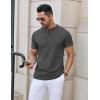 imageCOOFANDY Mens Henley Shirts Short Sleeve Casual Button Down Shirts Lightweight Summer Basic TeeDark Grey