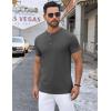 imageCOOFANDY Mens Henley Shirts Short Sleeve Casual Button Down Shirts Lightweight Summer Basic TeeDark Grey