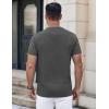 imageCOOFANDY Mens Henley Shirts Short Sleeve Casual Button Down Shirts Lightweight Summer Basic TeeDark Grey