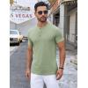 imageCOOFANDY Mens Henley Shirts Short Sleeve Casual Button Down Shirts Lightweight Summer Basic TeeGreen