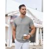 imageCOOFANDY Mens Henley Shirts Short Sleeve Casual Button Down Shirts Lightweight Summer Basic TeeGrey