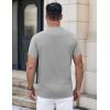 imageCOOFANDY Mens Henley Shirts Short Sleeve Casual Button Down Shirts Lightweight Summer Basic TeeGrey