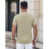 imageCOOFANDY Mens Henley Shirts Short Sleeve Casual Button Down Shirts Lightweight Summer Basic TeeKhaki