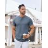 imageCOOFANDY Mens Henley Shirts Short Sleeve Casual Button Down Shirts Lightweight Summer Basic TeeMidnight Blue