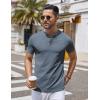 imageCOOFANDY Mens Henley Shirts Short Sleeve Casual Button Down Shirts Lightweight Summer Basic TeeMidnight Blue