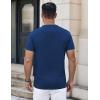 imageCOOFANDY Mens Henley Shirts Short Sleeve Casual Button Down Shirts Lightweight Summer Basic TeeNavy Blue