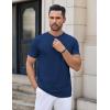 imageCOOFANDY Mens Henley Shirts Short Sleeve Casual Button Down Shirts Lightweight Summer Basic TeeNavy Blue