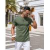imageCOOFANDY Mens Henley Shirts Short Sleeve Casual Button Down Shirts Lightweight Summer Basic TeeOlive Green