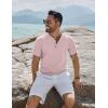imageCOOFANDY Mens Henley Shirts Short Sleeve Casual Button Down Shirts Lightweight Summer Basic TeePink