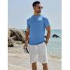 imageCOOFANDY Mens Henley Shirts Short Sleeve Casual Button Down Shirts Lightweight Summer Basic TeeSky Blue