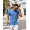 imageCOOFANDY Mens Henley Shirts Short Sleeve Casual Button Down Shirts Lightweight Summer Basic TeeSky Blue