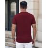 imageCOOFANDY Mens Henley Shirts Short Sleeve Casual Button Down Shirts Lightweight Summer Basic TeeWine Red