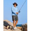 imageCOOFANDY Mens Sun Protection Shirts Long Sleeve Rash Guard Swim TShirts Lightweight Quick Dry Fishing Shirts2 Packlight Grey  Light Blue