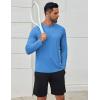 imageCOOFANDY Mens Sun Protection Shirts Long Sleeve Rash Guard Swim TShirts Lightweight Quick Dry Fishing ShirtsBlue
