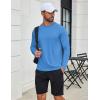 imageCOOFANDY Mens Sun Protection Shirts Long Sleeve Rash Guard Swim TShirts Lightweight Quick Dry Fishing ShirtsBlue