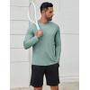 imageCOOFANDY Mens Sun Protection Shirts Long Sleeve Rash Guard Swim TShirts Lightweight Quick Dry Fishing ShirtsGrey Green