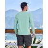 imageCOOFANDY Mens Sun Protection Shirts Long Sleeve Rash Guard Swim TShirts Lightweight Quick Dry Fishing ShirtsMint Green