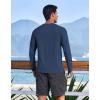 imageCOOFANDY Mens Sun Protection Shirts Long Sleeve Rash Guard Swim TShirts Lightweight Quick Dry Fishing ShirtsNavy