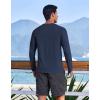 imageCOOFANDY Mens Sun Protection Shirts Long Sleeve Rash Guard Swim TShirts Lightweight Quick Dry Fishing ShirtsNavy Blue