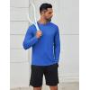 imageCOOFANDY Mens Sun Protection Shirts Long Sleeve Rash Guard Swim TShirts Lightweight Quick Dry Fishing ShirtsRoyal Blue