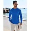 imageCOOFANDY Mens Sun Protection Shirts Long Sleeve Rash Guard Swim TShirts Lightweight Quick Dry Fishing ShirtsRoyal Blue
