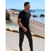 imageCOOFANDY Mens Swim Shirt Short Sleeve UPF 50 Sun Protection Shirt Rah Guard Athletic Quick Dry T ShirtsBlackdeep Grey