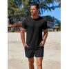 imageCOOFANDY Mens Swim Shirt Short Sleeve UPF 50 Sun Protection Shirt Rah Guard Athletic Quick Dry T ShirtsBlackdeep Grey