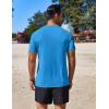 imageCOOFANDY Mens Swim Shirt Short Sleeve UPF 50 Sun Protection Shirt Rah Guard Athletic Quick Dry T ShirtsDeep Blue