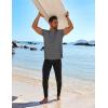 imageCOOFANDY Mens Swim Shirt Short Sleeve UPF 50 Sun Protection Shirt Rah Guard Athletic Quick Dry T ShirtsDeep Grey