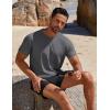 imageCOOFANDY Mens Swim Shirt Short Sleeve UPF 50 Sun Protection Shirt Rah Guard Athletic Quick Dry T ShirtsDeep Grey