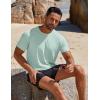 imageCOOFANDY Mens Swim Shirt Short Sleeve UPF 50 Sun Protection Shirt Rah Guard Athletic Quick Dry T ShirtsLight Green
