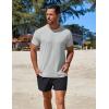 imageCOOFANDY Mens Swim Shirt Short Sleeve UPF 50 Sun Protection Shirt Rah Guard Athletic Quick Dry T ShirtsLight Grey