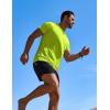 imageCOOFANDY Mens Swim Shirt Short Sleeve UPF 50 Sun Protection Shirt Rah Guard Athletic Quick Dry T ShirtsLime Green