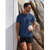 imageCOOFANDY Mens Swim Shirt Short Sleeve UPF 50 Sun Protection Shirt Rah Guard Athletic Quick Dry T ShirtsNavy Blue