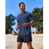 imageCOOFANDY Mens Swim Shirt Short Sleeve UPF 50 Sun Protection Shirt Rah Guard Athletic Quick Dry T ShirtsNavy Blue
