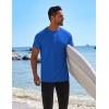 imageCOOFANDY Mens Swim Shirt Short Sleeve UPF 50 Sun Protection Shirt Rah Guard Athletic Quick Dry T ShirtsSky Blue