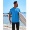 imageCOOFANDY Mens Swim Shirt Short Sleeve UPF 50 Sun Protection Shirt Rah Guard Athletic Quick Dry T ShirtsWhitedeep Blue